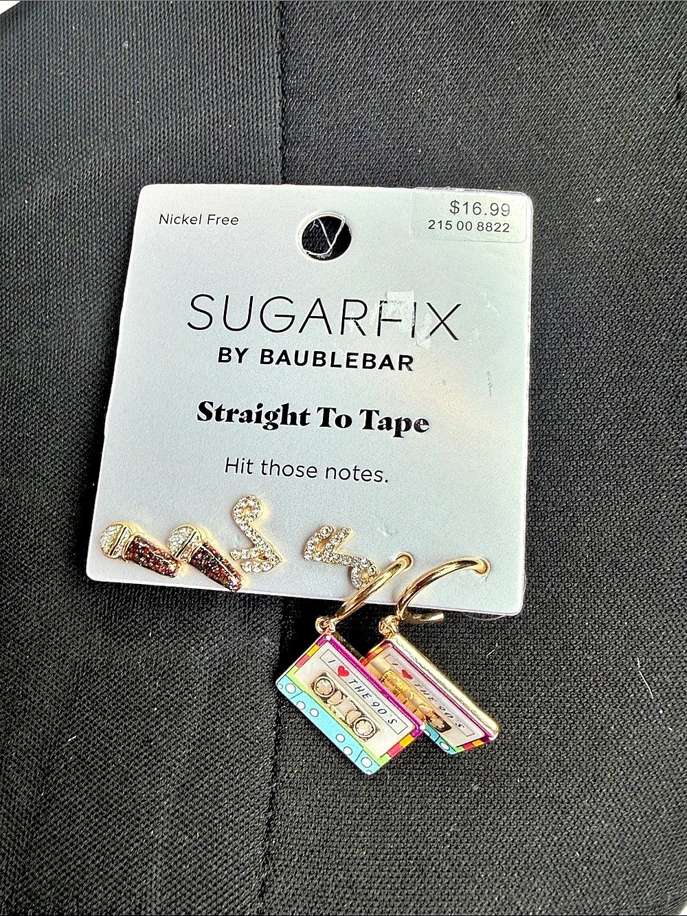 Sugarfix by BaubleBar Straight To Tape Earring Set Musical Note Earrings Gold &